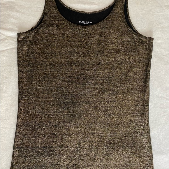 Eileen Fisher Metallic Gold Tank Top - Picture 7 of 8